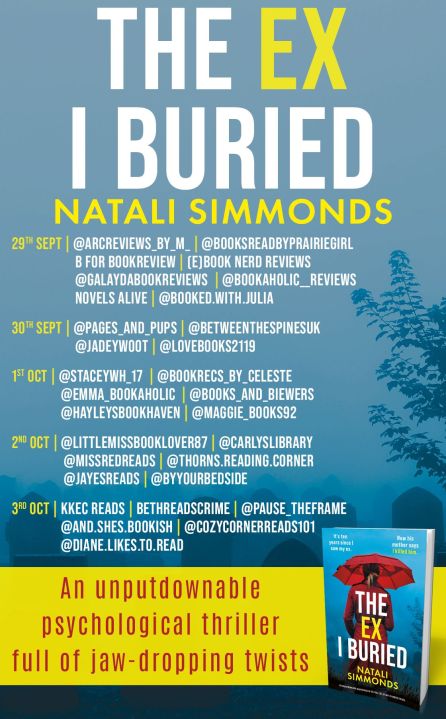 Blog tour poster for The Ex I Buried